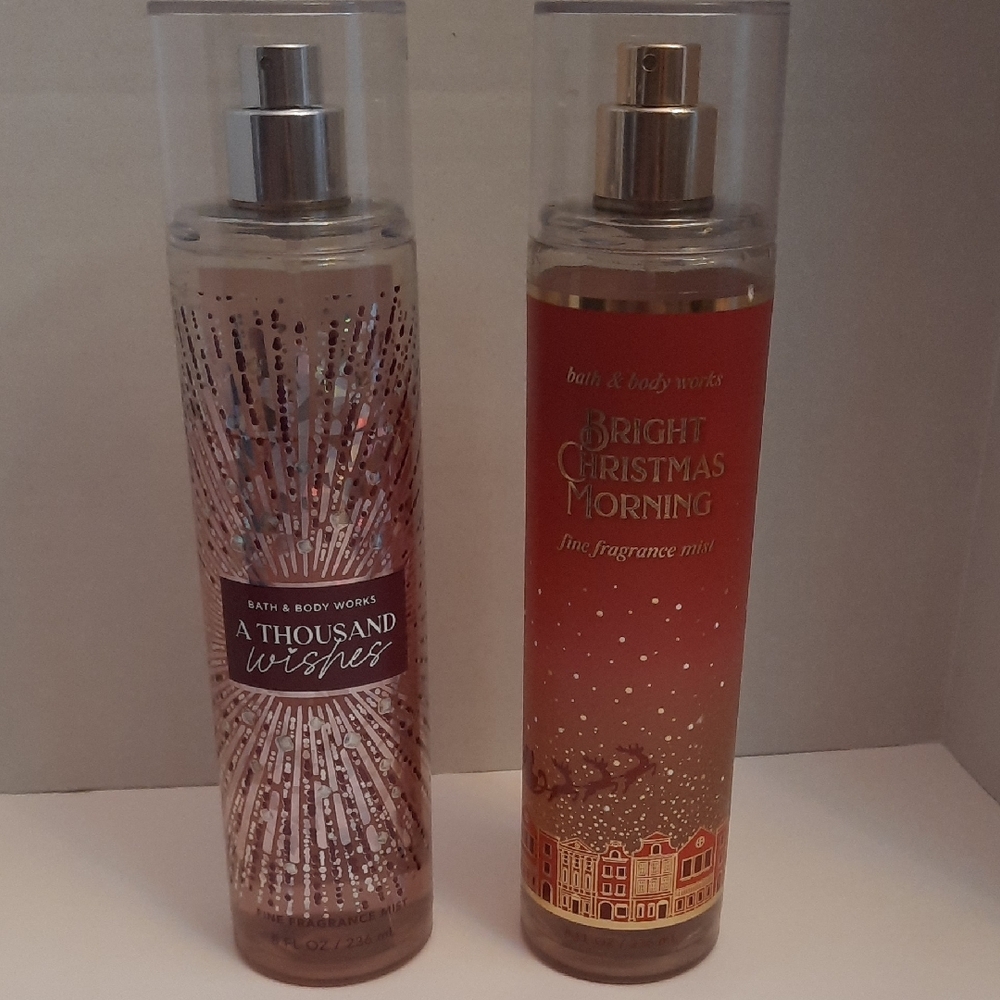 Bath And Body Works A Thousand Wishes And Bright Christmas Morning Body Sprays